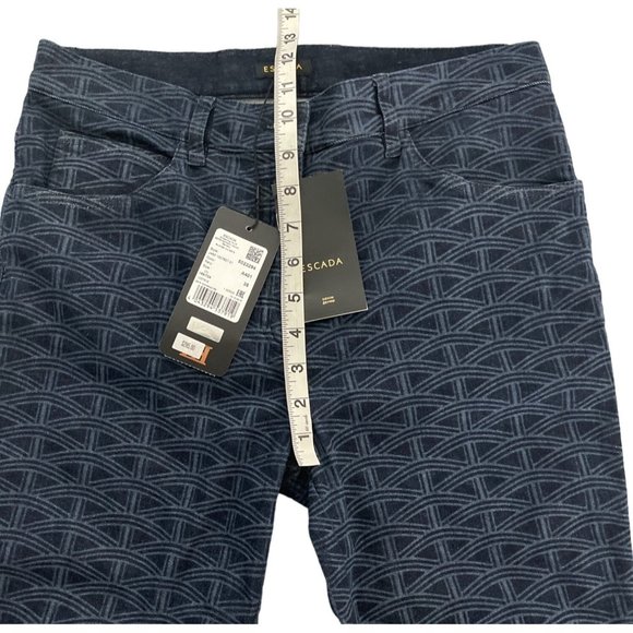 Escada Women's Patterned Straight Leg‎ Jeans Size 8 / 38 NWT $285 Metal Logo - Picture 6 of 12